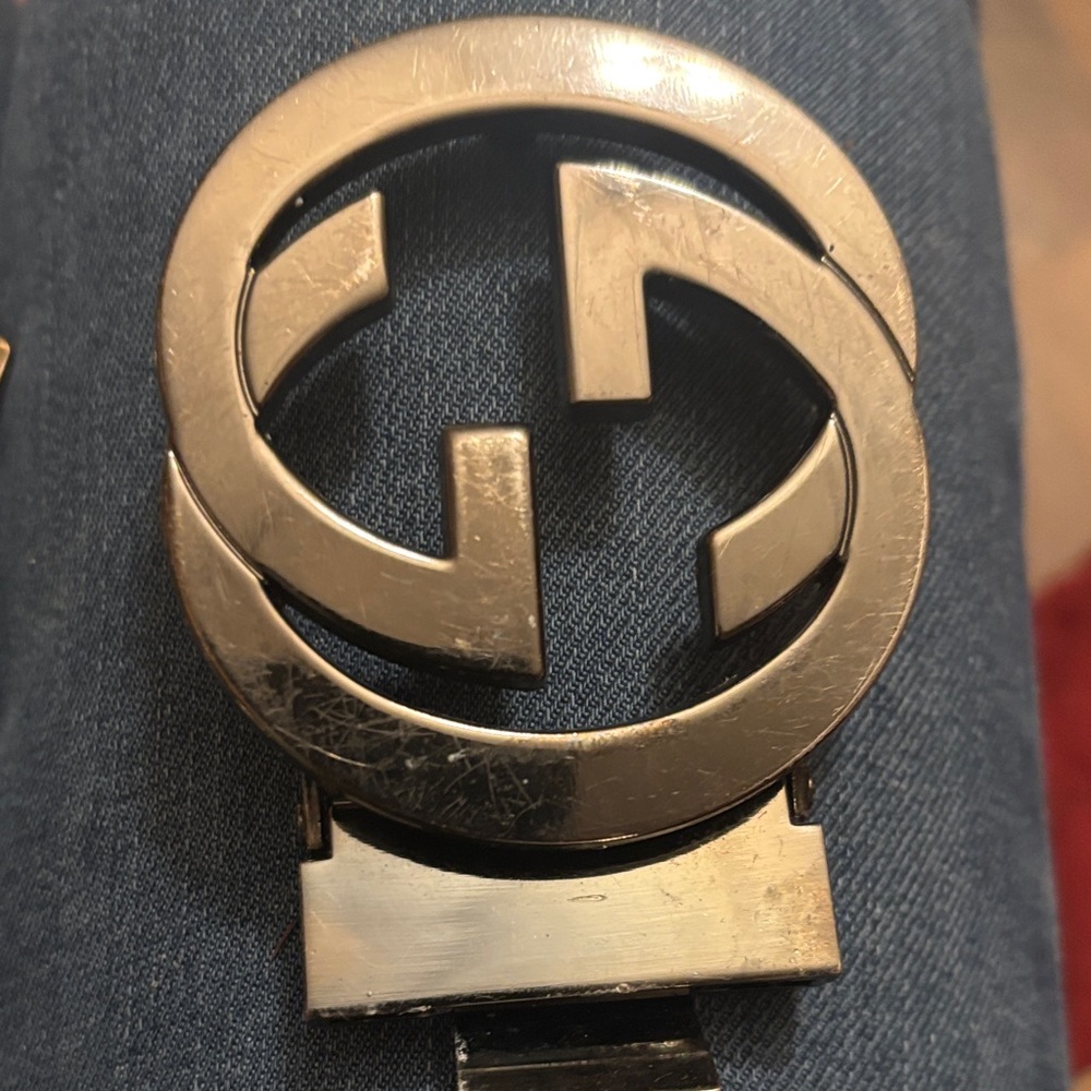 Gucci Men's Belt with Gold Buckle